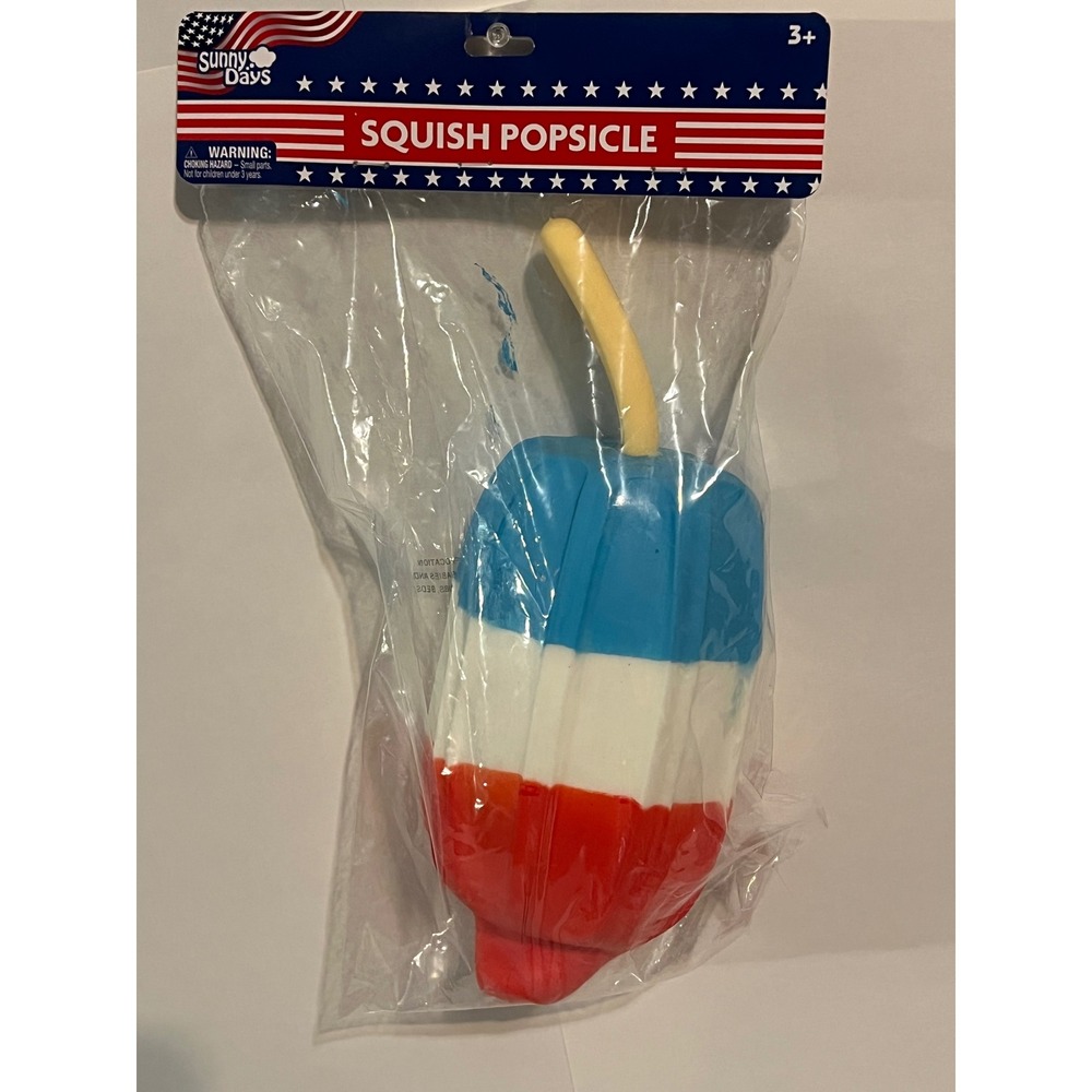 Sunny Days Squish Popsicle Red White Blue Rocket Pop Squishy Toy 571229